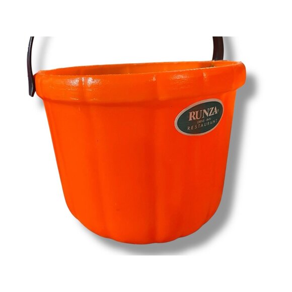 Vtg Halloween Candy Pails General Foam Pink Pumpkin JoL Runza Blow Mold Buckets - Picture 2 of 4